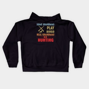 Real Grandmas Go Hunting Kids Hoodie